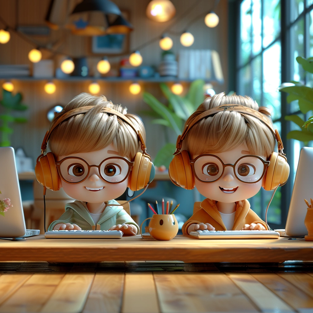 animation-students-learning-online-with-headphones